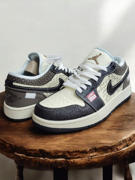 Nik.e Air Jordan 1 Low Print Mail Brown