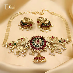 Maharani Charm Gold-Plated Premium Necklace – A Timeless Elegance by Dazle Den