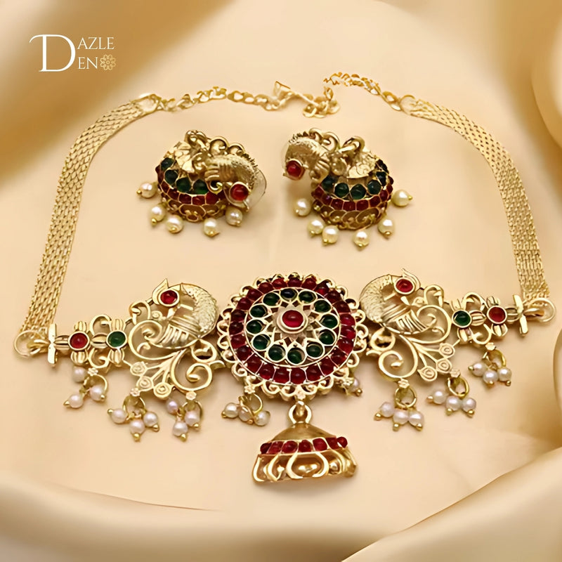 Maharani Charm Gold-Plated Premium Necklace – A Timeless Elegance by Dazle Den