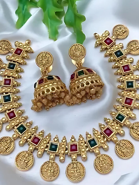 Sitara Royale Gold-Plated Royal Necklace – A Timeless Elegance by Dazle Den