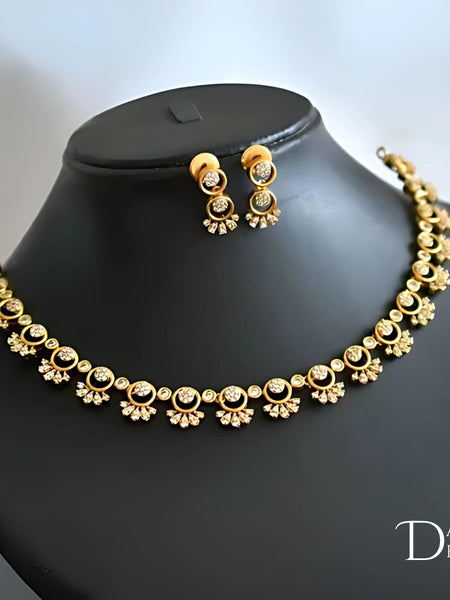Varnika Gold-Plated Premium Necklace – A Timeless Elegance by Dazle Den