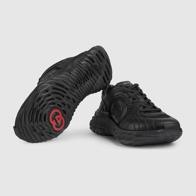 Men's Gucc.i Ripple sneaker in black leather