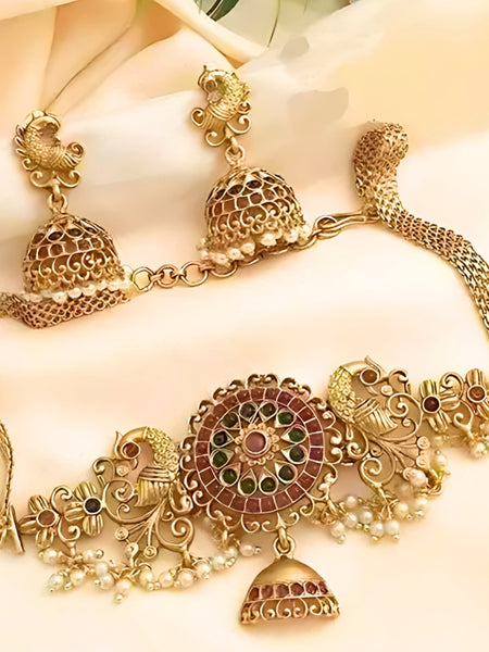 Maharani Charm Gold-Plated Premium Necklace – A Timeless Elegance by Dazle Den