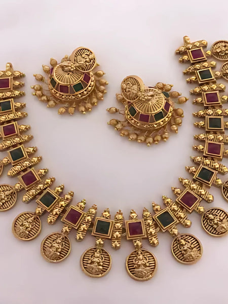 Sitara Royale Gold-Plated Royal Necklace – A Timeless Elegance by Dazle Den