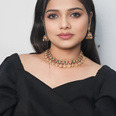 Sitara Royale Gold-Plated Royal Necklace – A Timeless Elegance by Dazle Den