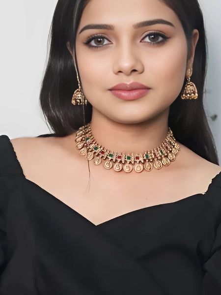 Sitara Royale Gold-Plated Royal Necklace – A Timeless Elegance by Dazle Den
