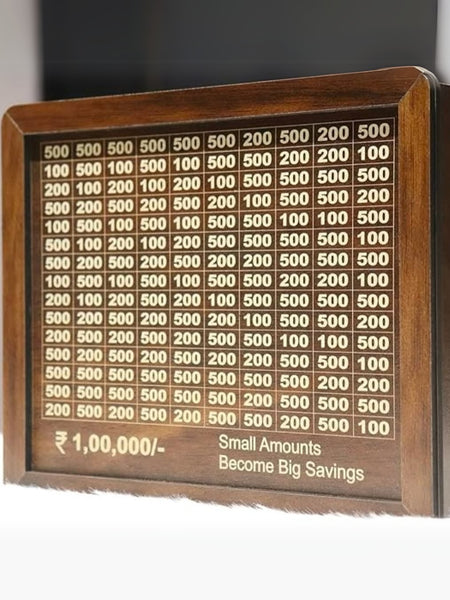 Wooden Money Saving Box (₹100,000 INR Capacity)