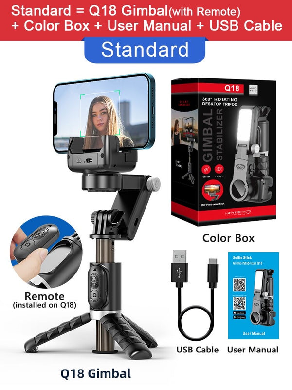 Q18 Mobile Phone Gimbal Selfi Stick