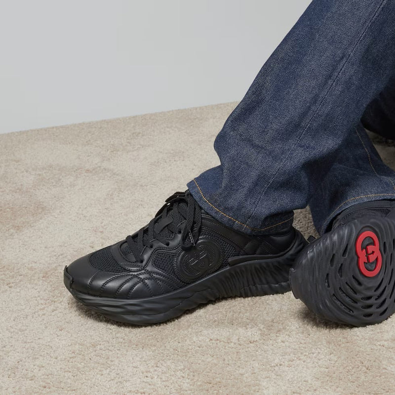 Men's Gucc.i Ripple sneaker in black leather