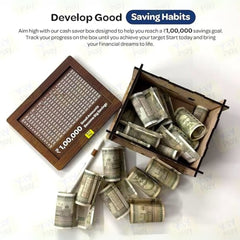 Wooden Money Saving Box (₹100,000 INR Capacity)