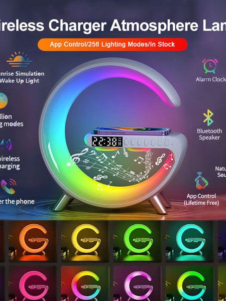G Smart Lamp 3-in-1; Speaker, Clock, Wireless Charger