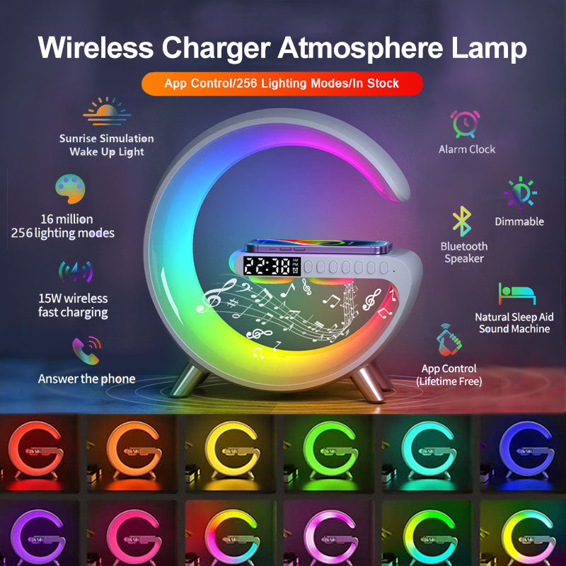 G Smart Lamp 3-in-1; Speaker, Clock, Wireless Charger