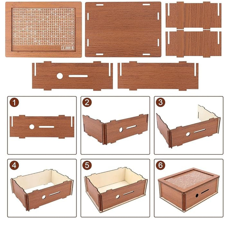 Wooden Money Saving Box (₹100,000 INR Capacity)