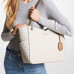 Michae.l Kors Signature Jet Set Large Logo Shoulder Tote Bag