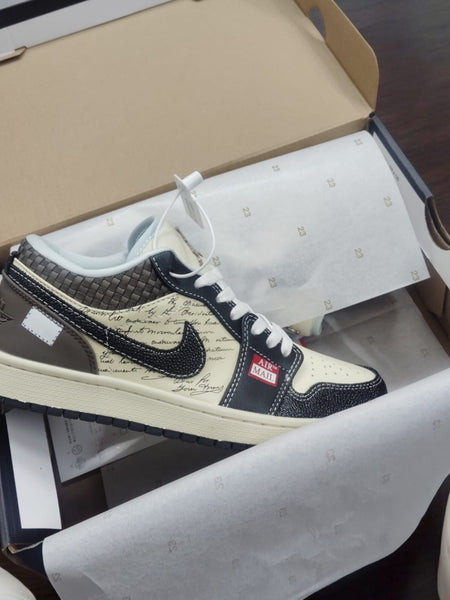 Nik.e Air Jordan 1 Low Print Mail Brown