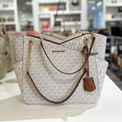 Michae.l Kors Signature Jet Set Large Logo Shoulder Tote Bag