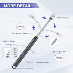Premium Plasma Arc Lighter – Windproof, USB Rechargeable, Dual Arc Flameless Electric Lighter