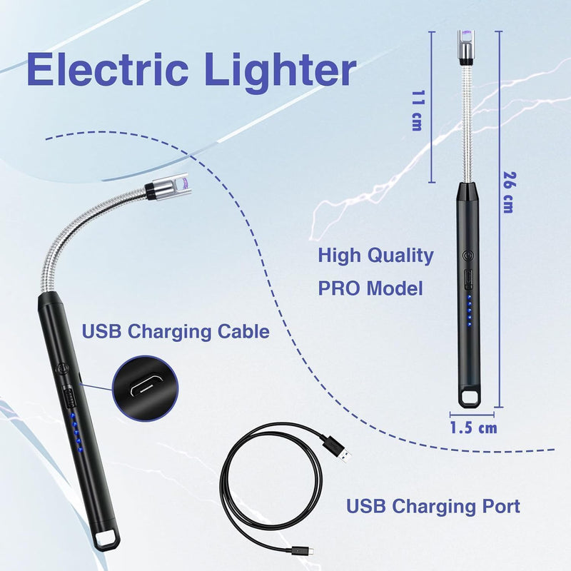 Premium Plasma Arc Lighter – Windproof, USB Rechargeable, Dual Arc Flameless Electric Lighter