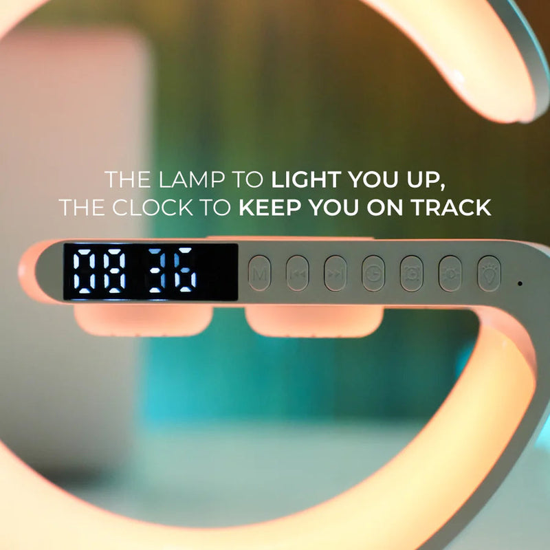 G Smart Lamp 3-in-1; Speaker, Clock, Wireless Charger