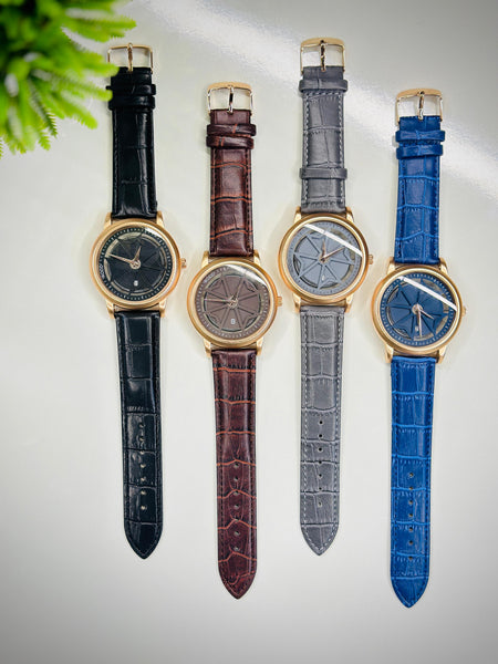 Leather Spinning Watch