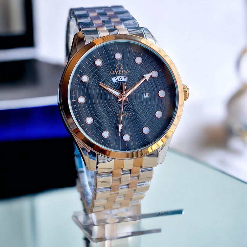 Ome°ga Date-Day Metal Watch