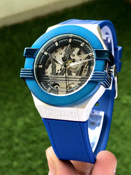 Maseratii blue skeleton automatic