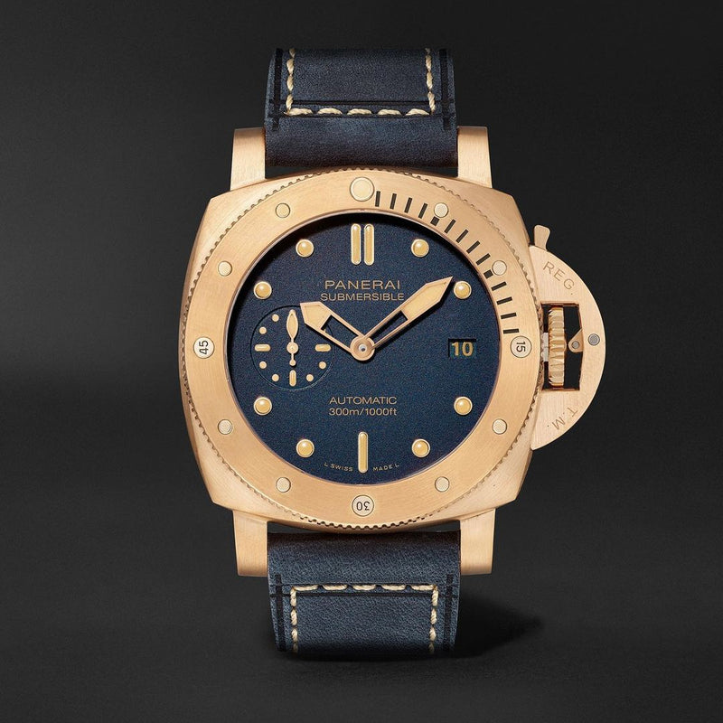 Pane.rai Submer.sible bronzo blu abisso automatic
