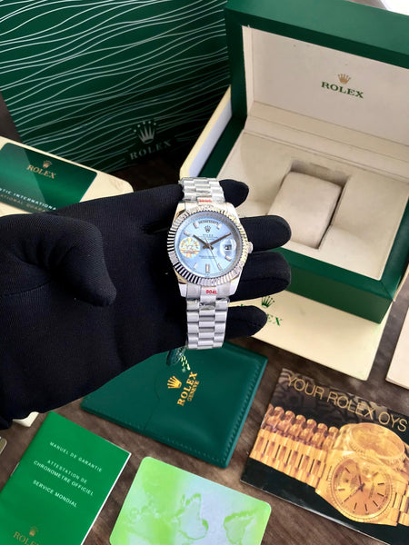 Rol.ex day date sky-blue automatic