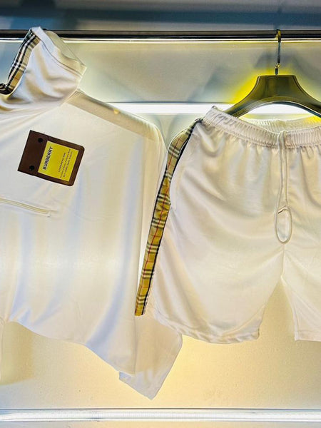 Bur.berry cord set tshirt and shorts