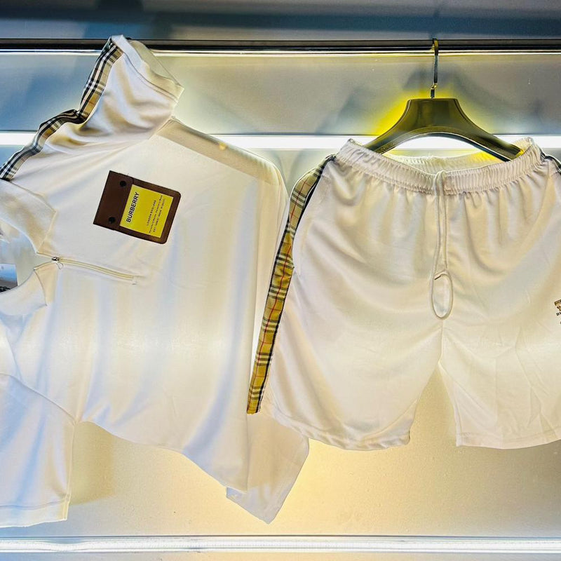Bur.berry cord set tshirt and shorts
