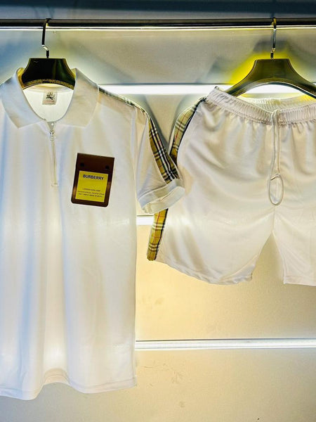 Bur.berry cord set tshirt and shorts