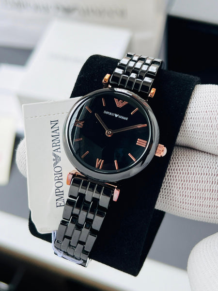 Emp.orio A.rmani ceramic black quartz movement