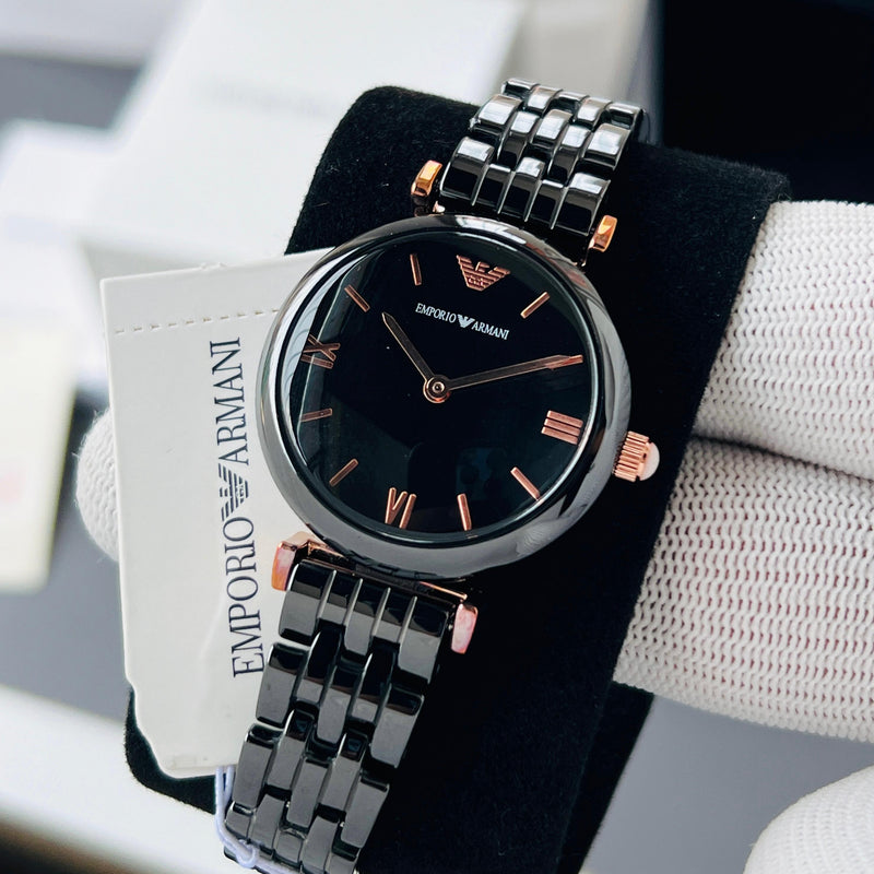Emp.orio A.rmani ceramic black quartz movement