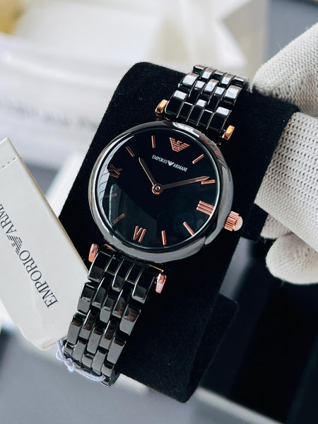 Emp.orio A.rmani ceramic black quartz movement