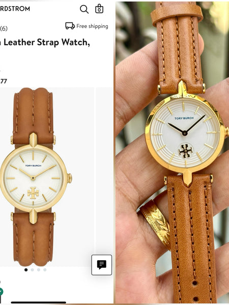 To.ry Bur.ch Kira leather quartz