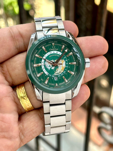 OMEG.A Aqua Terra 150M Co-Axial Master Chronometer GMT Worldtimer 43mm