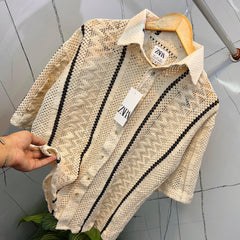 ZAR.A HALF SLEEVE CROSIA SHIRT