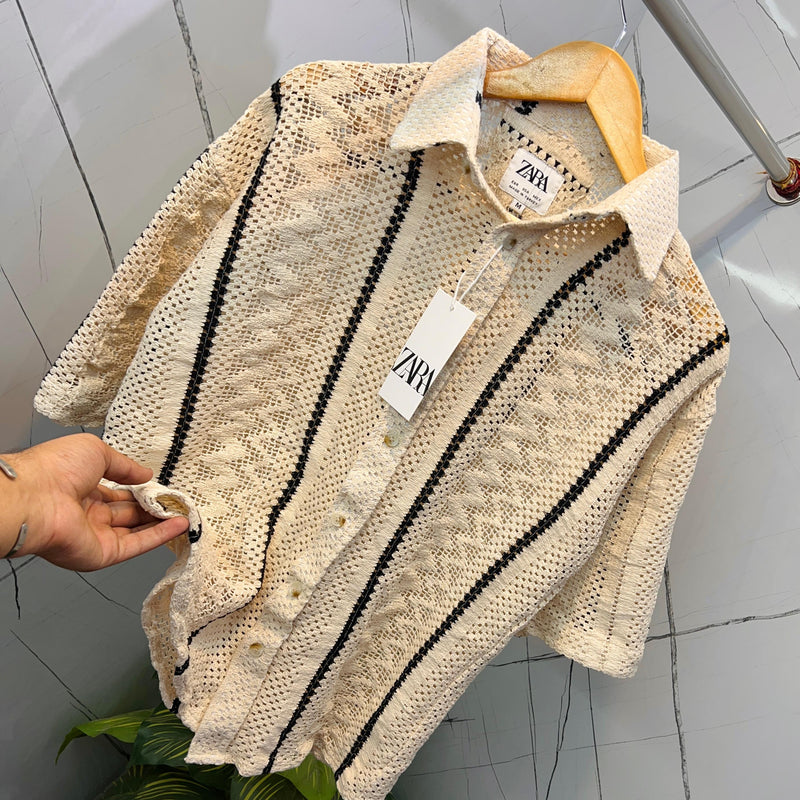 ZAR.A HALF SLEEVE CROSIA SHIRT