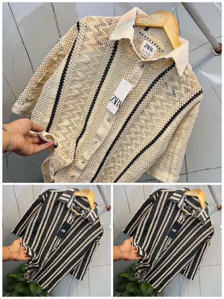 ZAR.A HALF SLEEVE CROSIA SHIRT