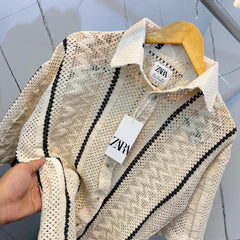 ZAR.A HALF SLEEVE CROSIA SHIRT
