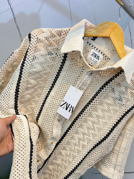 ZAR.A HALF SLEEVE CROSIA SHIRT