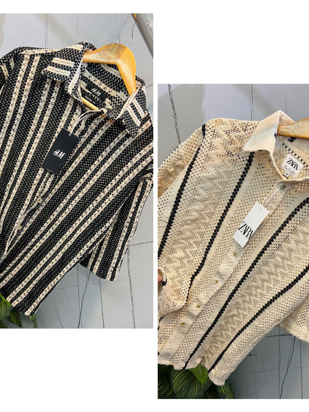 ZAR.A HALF SLEEVE CROSIA SHIRT