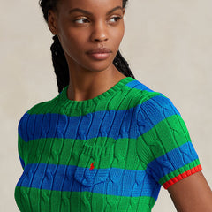 RAL.PH LAUR.EN Striped Cable Short-Sleeve JUMPER