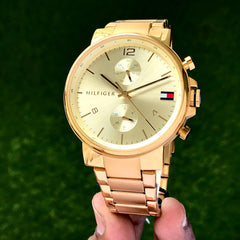Tomm.y Hi.lfiger gold steel quartz