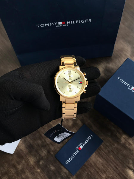 Tomm.y Hi.lfiger gold steel quartz