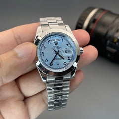 Rol.ex day date ice blue quartz