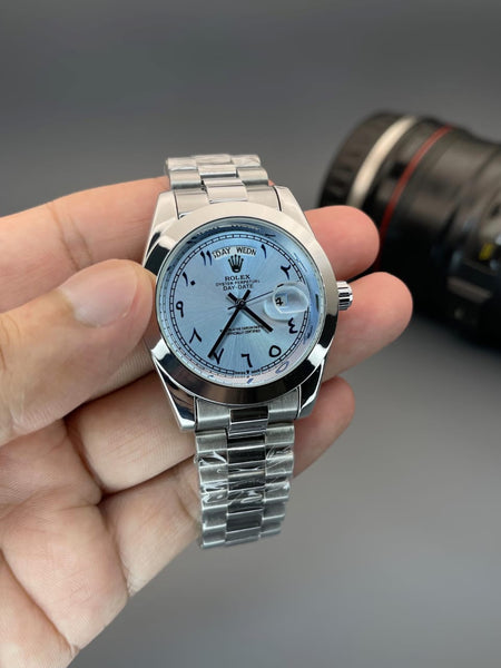 Rol.ex day date ice blue quartz