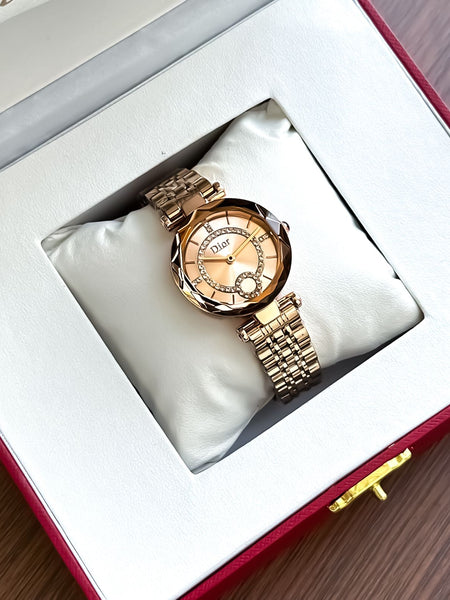 Dio.r lady rose gold quartz