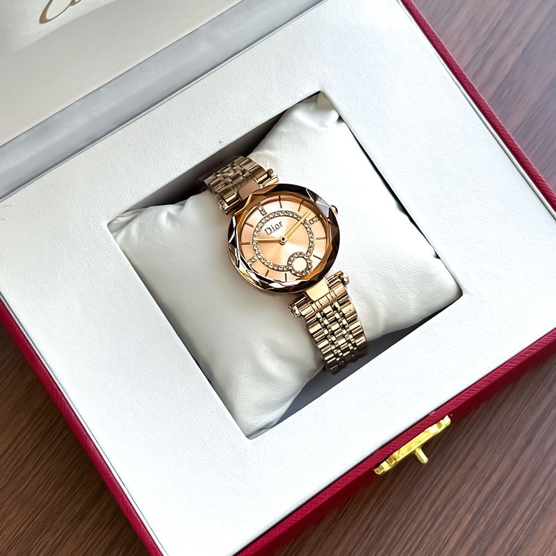 Dio.r lady rose gold quartz