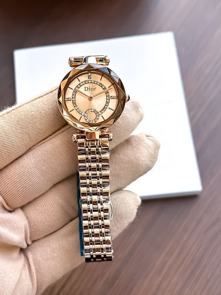 Dio.r lady rose gold quartz